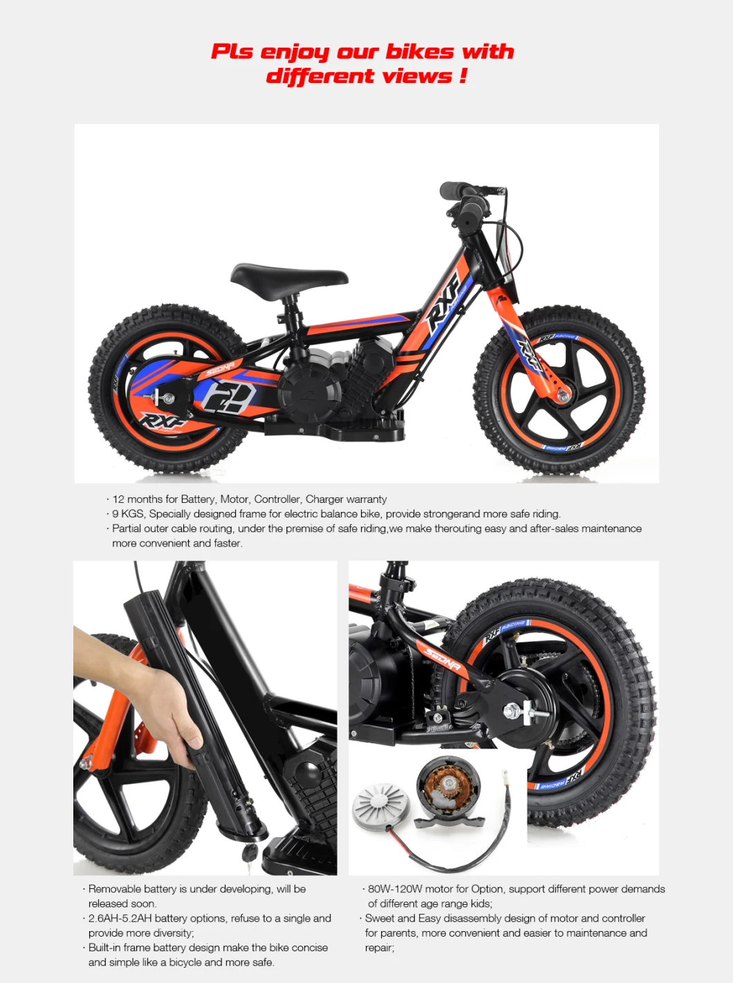 Children Electric Cross Bike/ Motorbike/ Electric Balance Bike/Push Bike/ Apollo Electric Bike Mini Bike