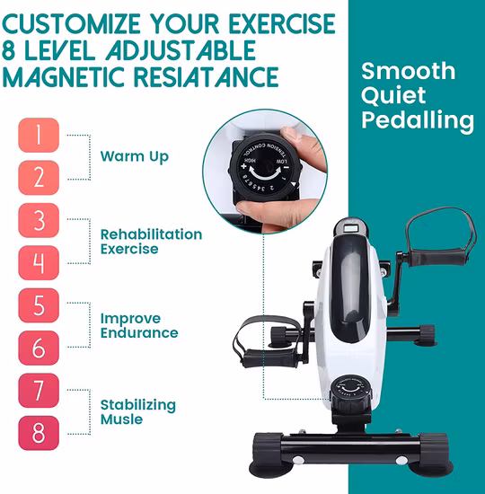 Pedaliera per bicicletta sotto la scrivania, mini cyclette magnetica